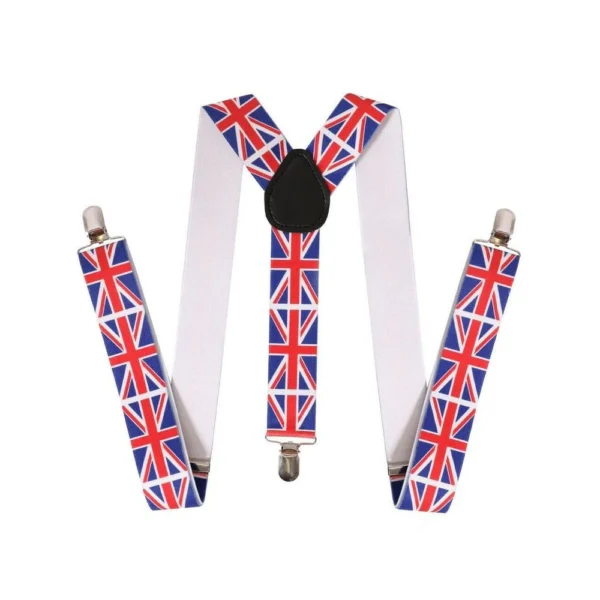 1" - 2.5cm Clip on Adjustable Union Jack braces