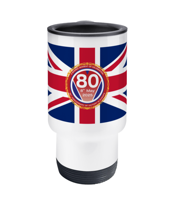 VE80 Travel Mug with Union Flag - Image 2