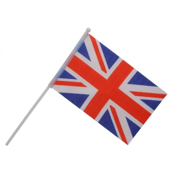 Union Jack Mini Flag With Pole Pack of 10