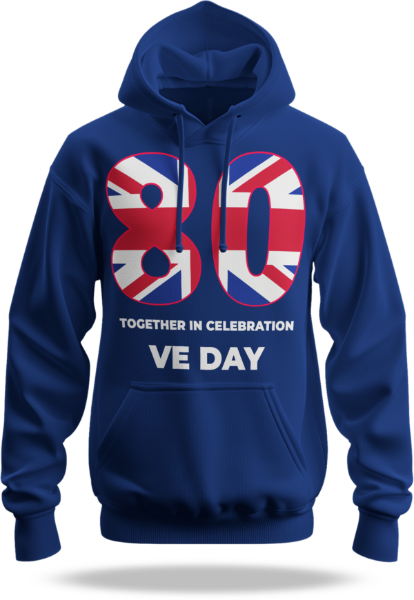 VE80 Hoodie 03 Union Flag 80 Blue