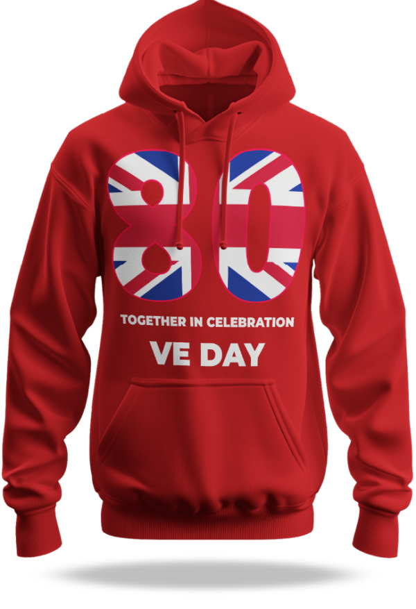 VE80 Hoodie 03 Union Flag 80 Red