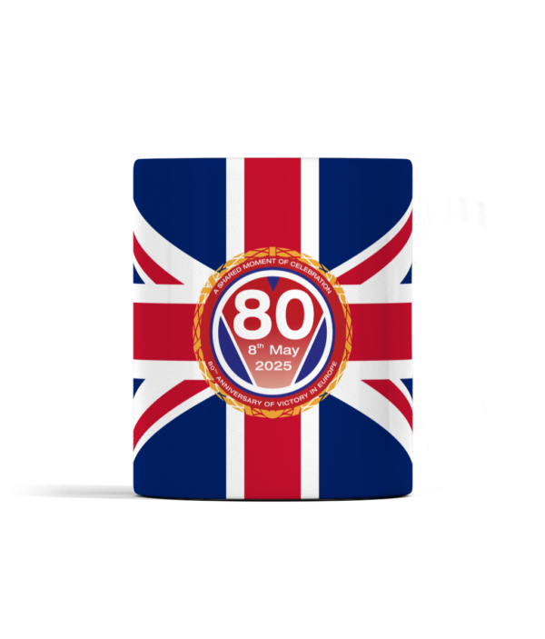 VE80 Mug with Union Flag - Image 2