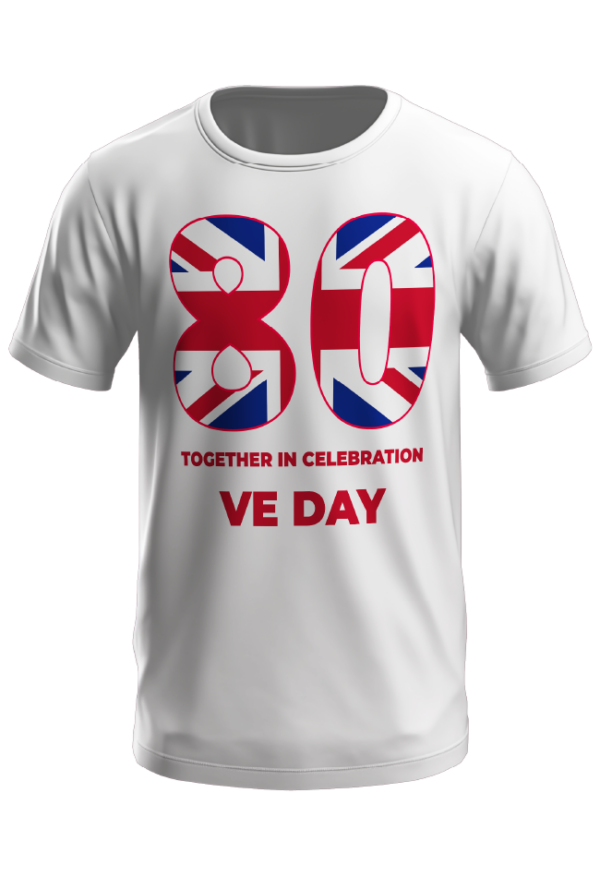 VE80 T-Shirt 03 Union Flag 80 White